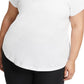 Nike Women's Dri Fit Rainbow Embroidered Logo T-Shirt White Size 2X