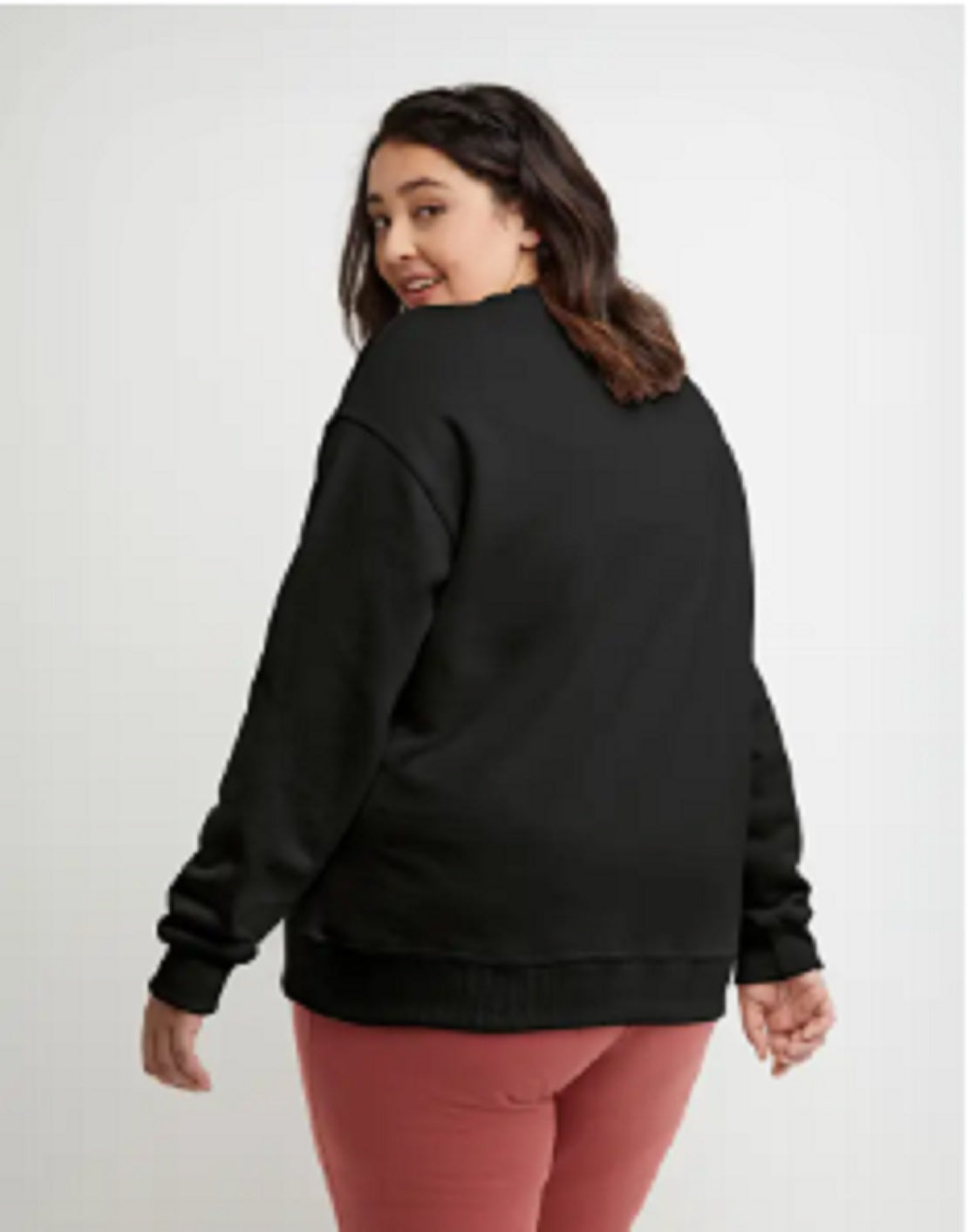 Champion Women's Power Blend Boyfriend Sweatshirt Black Size 1X