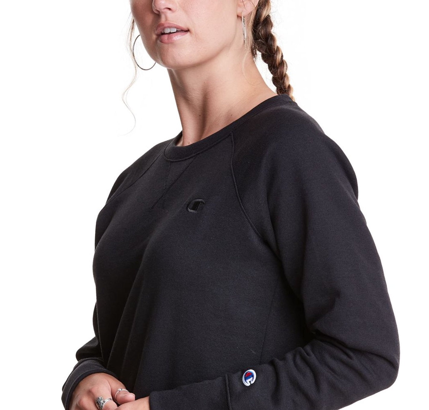 Champion Women's Power Blend Boyfriend Sweatshirt Black Size XX-Large