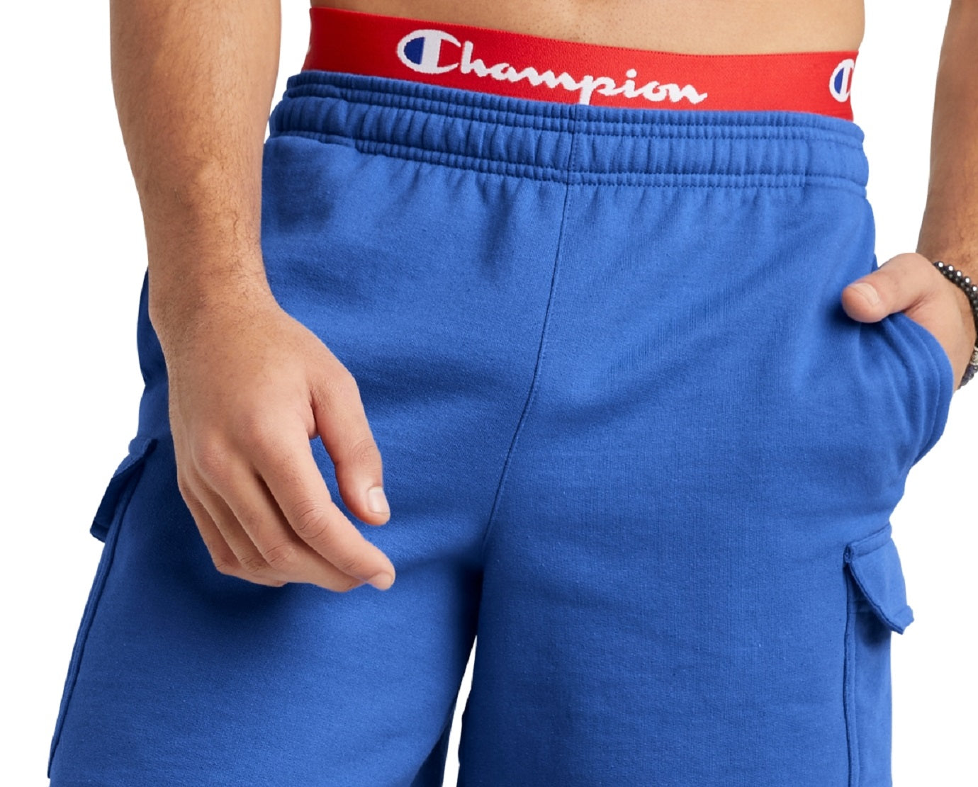 Champion Men's Powerblend Cargo Shorts Blue Size Small