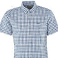 Barbour Men's Fit Check Cotton Short Sleeve Button Down Shirt Blue Size Large