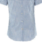 Barbour Men's Fit Check Cotton Short Sleeve Button Down Shirt Blue Size Large