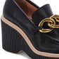 Dolce Vita Women's Brenan Platform Loafer Leather Black Size 7.5 M