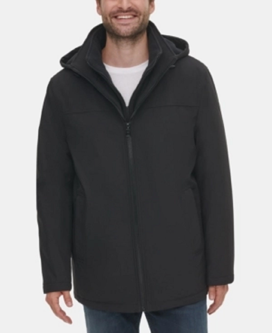Calvin Klein Men's Infinite Stretch Jacket With Polar Fleece Lined Bib Black Size Large