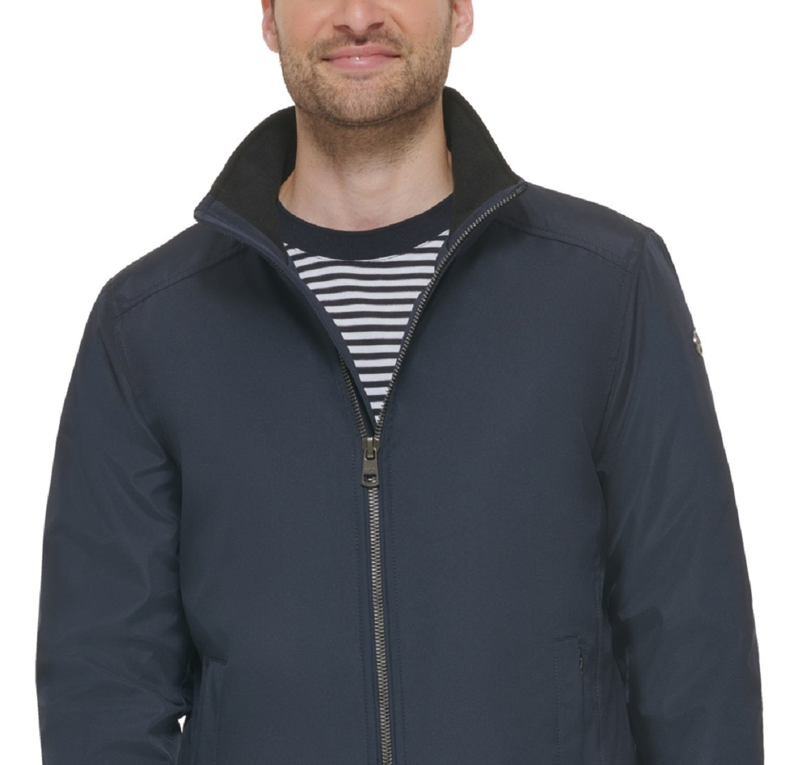 Calvin Klein Men's Classic Midweight Stand Collar Jacket Blue Size Medium