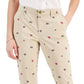 Tommy Hilfiger Women's Th Flex Hampton Logo Print Chino Pants Brown Size 16