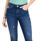 Tommy Hilfiger Women's Curvy Fit Distressed Skinny Ankle Jeans Blue Size 14