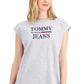 Tommy Jeans Women's Cap Sleeve Logo Dress Gray Size X-Large