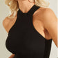 GUESS Women's Halter Ribbed Mock Turtleneck Sweater Black Size Medium