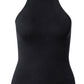 GUESS Women's Halter Ribbed Mock Turtleneck Sweater Black Size Medium