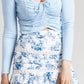 GUESS Women's Stretch Sweetheart Neckline Crop Top Blue Size Large