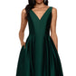 Betsy & Adam Women's Satin High Low Ball Gown Green Size 12