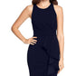 Betsy & Adam Women's Scuba Crepe Ruffle Gown Black Size 14