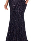 Aqua Women's Mock Neck Sequin Gown Black Size 12