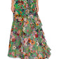 Betsy & Adam Women's Floral Print Ruffled Halter Gown Green Size 14
