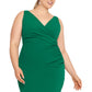 Betsy & Adam Women's Surplice Sheath Dress Green Size 18W