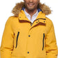 Club Room Men's Parka With A Faux Fur Hood Jacket Yellow Size X-Large