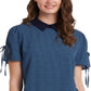 CeCe Women's Geo Collar Blouse Blue Size Medium