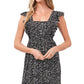 CeCe Women's Ditsy Floral Ruffle Trim Maxi Dress Black Size X-Large