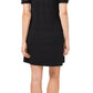 CeCe Women's Stretch Sheer Pullover Styling Floral Short Sleeve Crew Neck Short Shift Dress Black Size X-Large