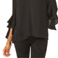 Vince Camuto Women's Trumpet Sleeve Top Black Size Medium