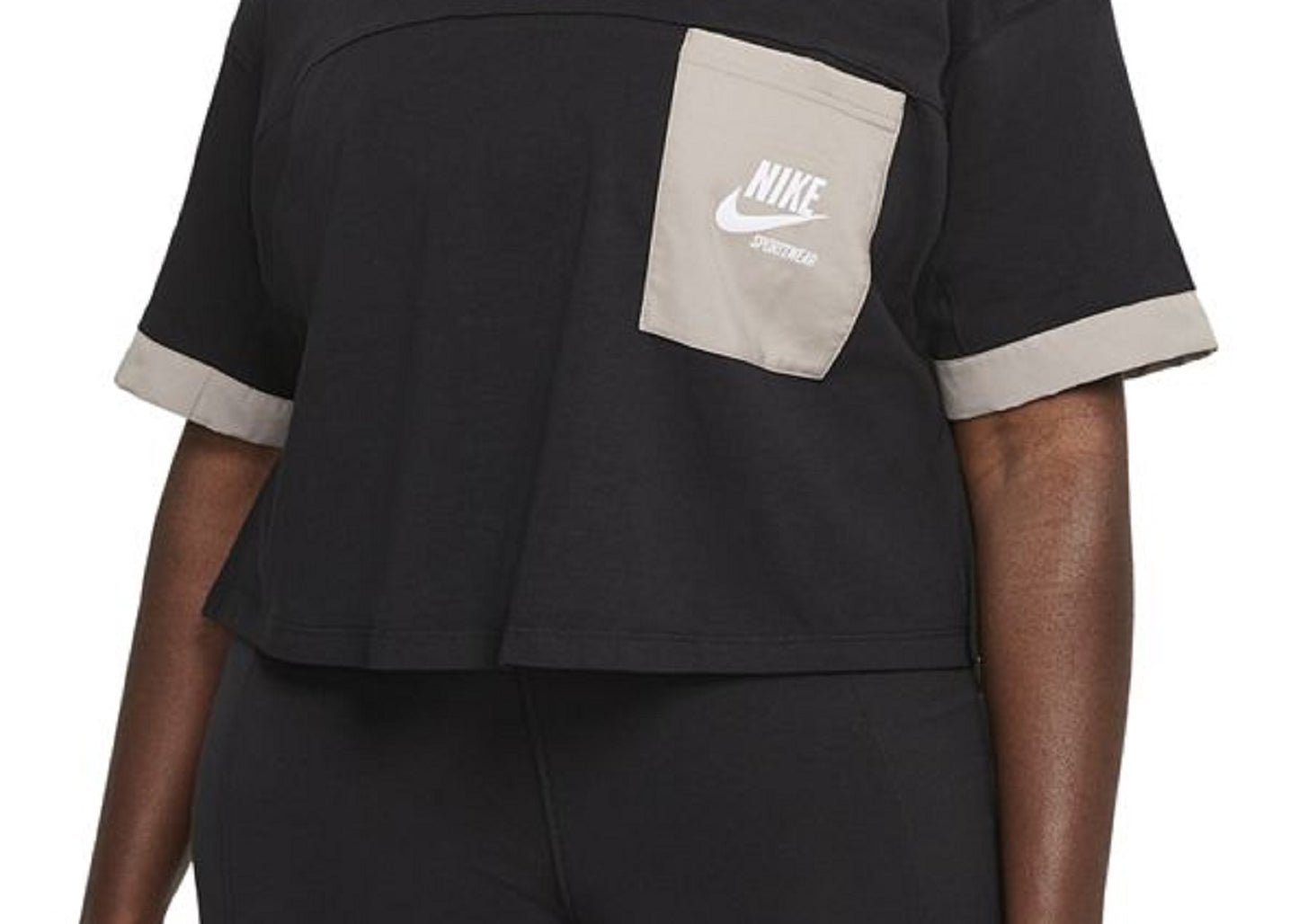 Nike Women's Cotton Pocket T-Shirt Black Size 3X
