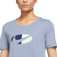 Nike Women's Dri Fit One Cropped Top Blue Size X-Small