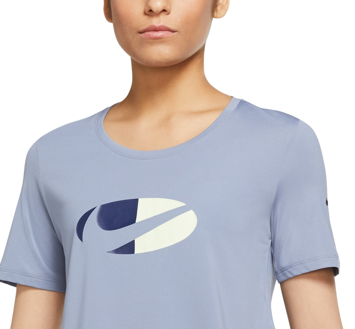 Nike Women's Dri Fit One Cropped Top Blue Size X-Small