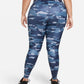 Nike Women's Dri Fit One Plus Mid Rise Camo Print Leggings Blue Size 1X