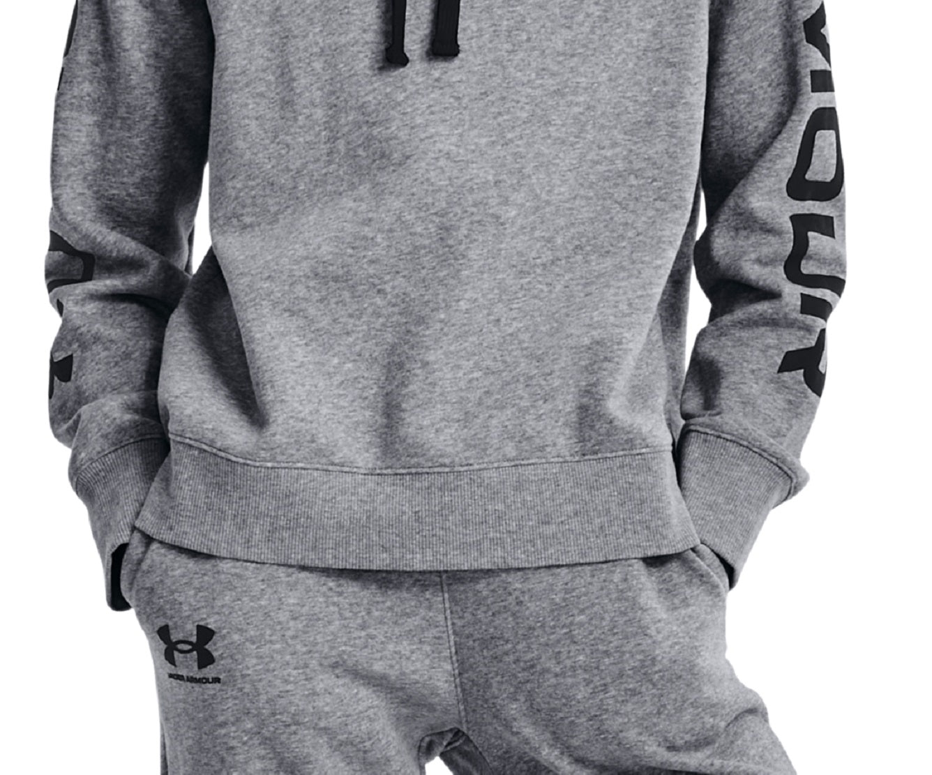 Under Armour Women's Rival Fleece Logo Hoodie Gray Size XX-Large