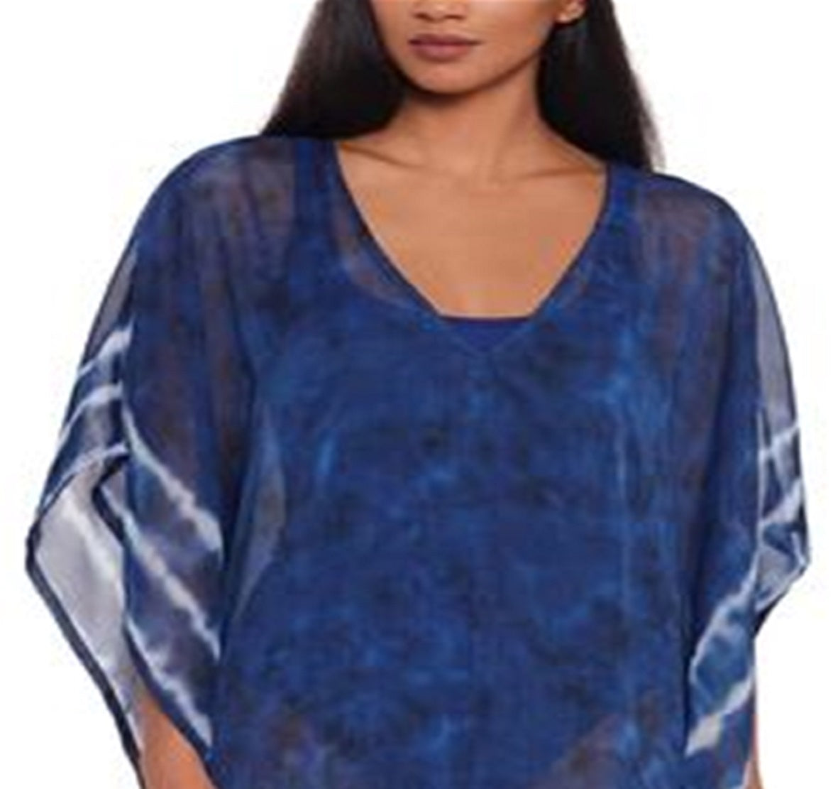 Ralph Lauren Women's Shoreline Cover up Chiffon Tunic Swim Blue Size Small