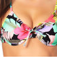 California Waves Junior's Floral Print Bikini Swim Top Black Size Medium