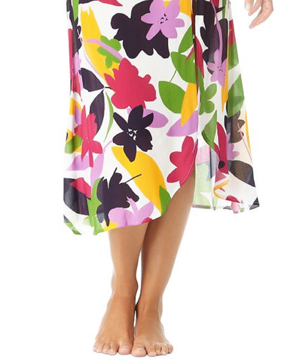 Anne Cole Women's Bold Floral Ring Sarong Skirt Swim Cover Up Swimsuit White Size X-Large