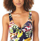 Anne Cole Women's  Tropical Floral Underwire Tankini Top  Swimsuit Blue Size 36C