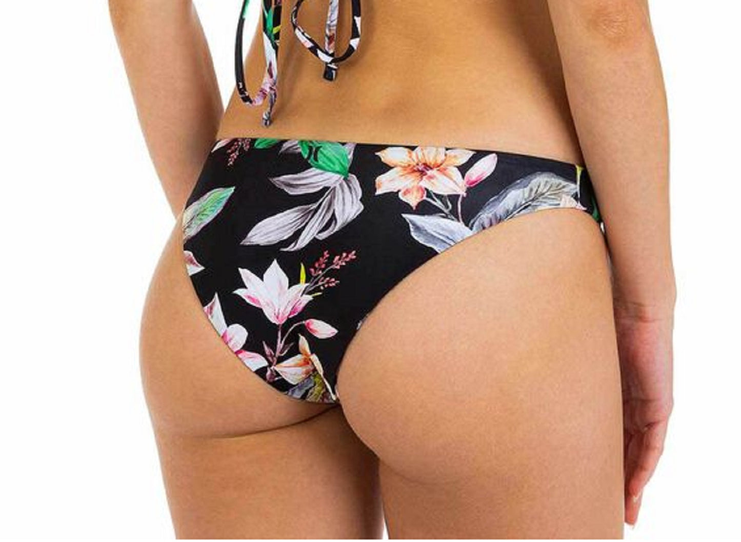 Hurley Junior's Tropical-Print Cheeky Swim Bottoms Swimsuit Black Size X-Small