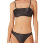 कैलिफ़ोर्निया वेव्स जूनियर्स मेटैलिक शाइन बैंड्यू बिकिनी टॉप स्विमसूट ब्लैक