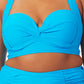 California Waves Women's Plus Molded Cup Bikini Top Swimsuit Blue Size 1X