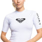Roxy Women's Whole Hearted Short Sleve Rashguard White Size Medium