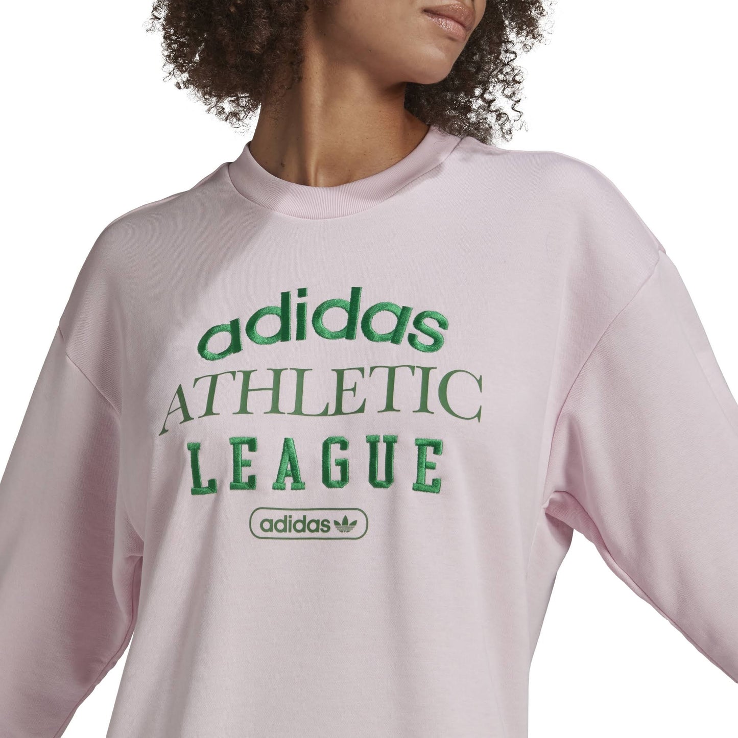 adidas Women's Retro Luxury Crewneck Sweatshirt Pink Size Large
