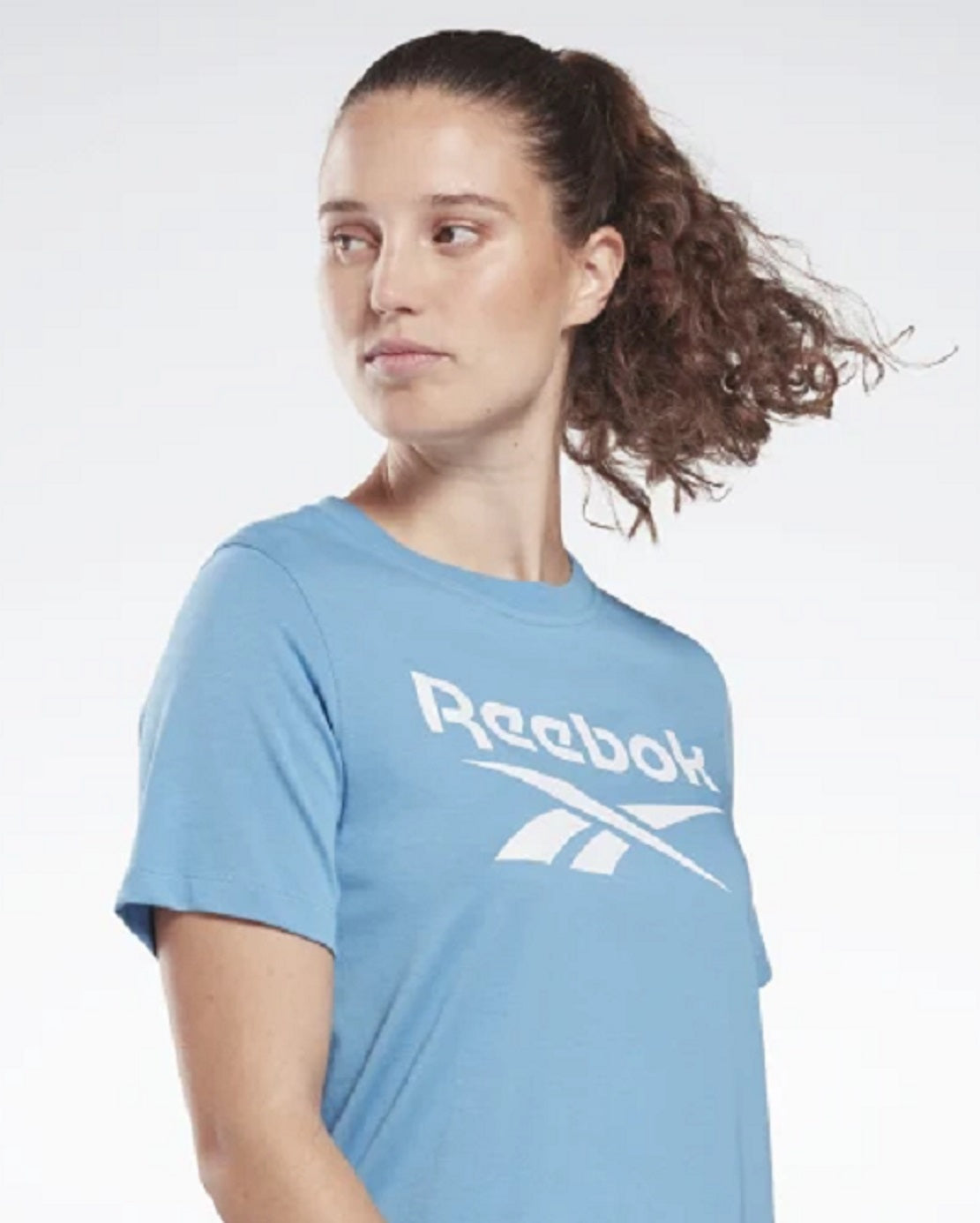 Reebok Women's Logo T-Shirt Blue Size Large