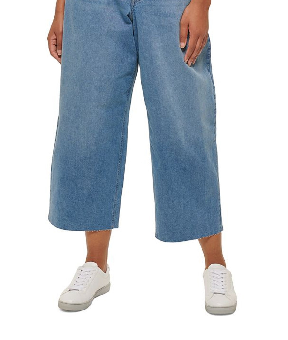 Calvin Klein Women's Wide Leg Cropped Jeans Blue Size 22W