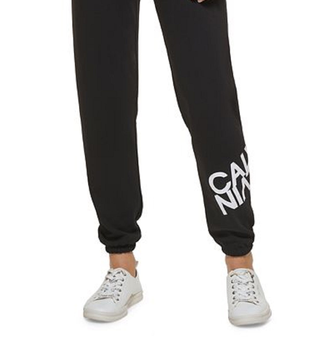 Calvin Klein Women's Fleece Mirror Logo Joggers Black Size Medium