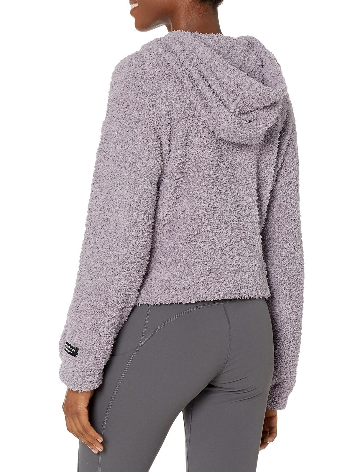 Calvin Klein Women's Performance Fuzzy Zip Front Hoodie Purple Size Small