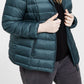 Charter Club Women's Hooded Packable Down Puffer Coat Green Size 2X