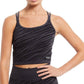 Calvin Klein Women's Textured Zebra Print Crop Top Black Size X-Small