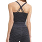 Calvin Klein Women's Textured Zebra Print Crop Top Black Size X-Small