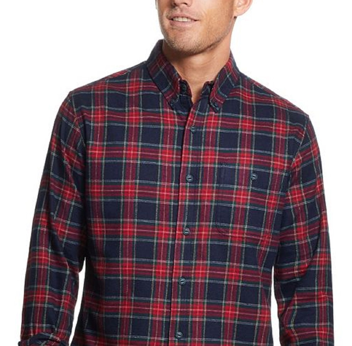 Weatherproof Vintage Men's Tartan Plaid Flannel Shirt Blue Size Small