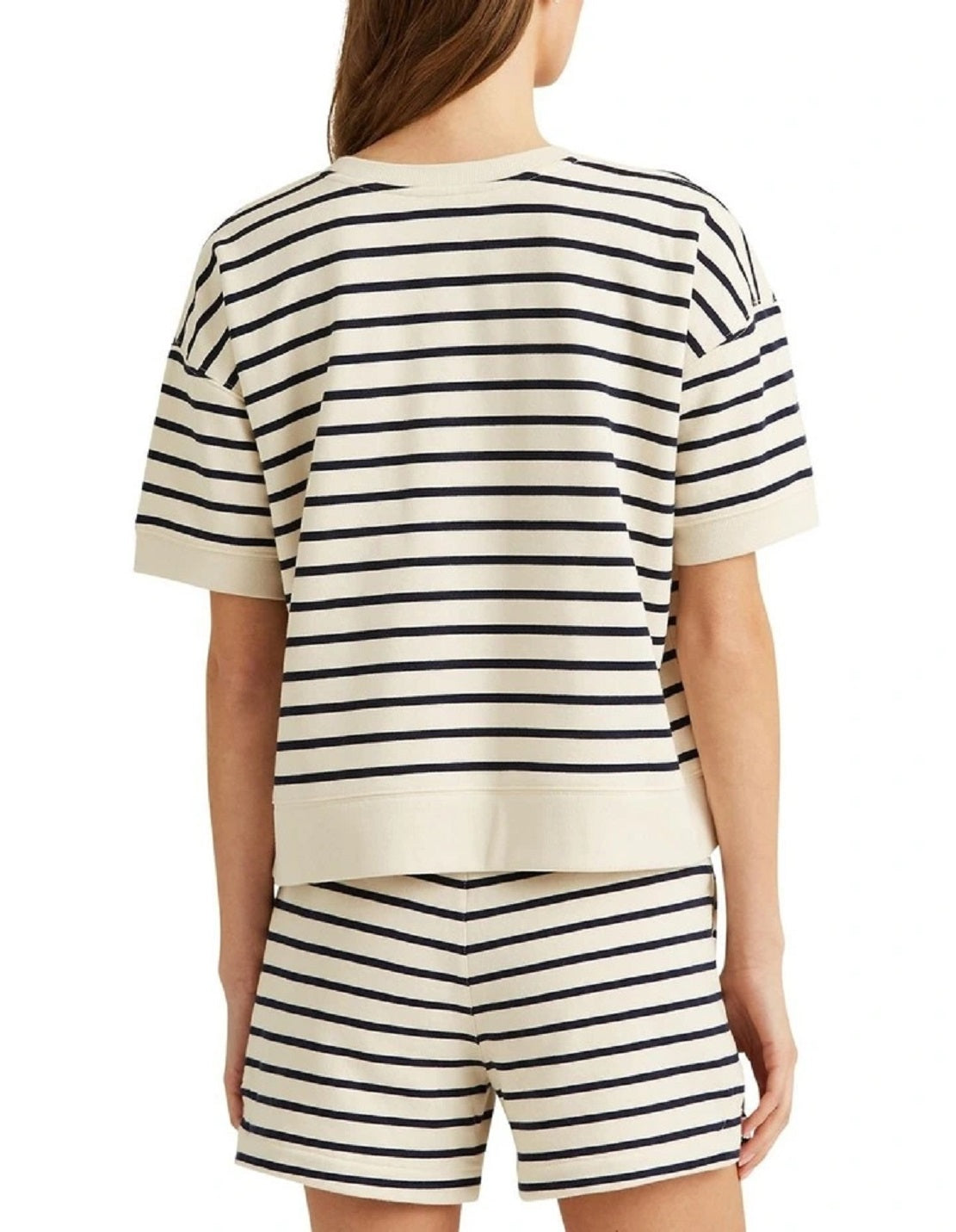 Ralph Lauren Women's Striped Short Sleeve Pullover Blue Size Medium