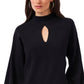 Vince Camuto Women's Bishop Sleeve Cotton Blend Sweater Black Size Medium