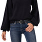 Vince Camuto Women's Bishop Sleeve Cotton Blend Sweater Black Size Medium